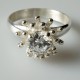 Ring with Zirconia Engagement "Heavenly flower"-6