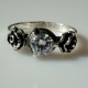 Ring with white Zirconia "Roses" Ž137 -1