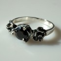 Ring with black Zirconia "Roses" Ž137