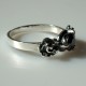 Ring with black Zirconia "Roses" Ž137-3