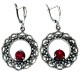 Earrings with red Zirconia A524-1