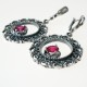 Earrings with red Zirconia A524-4