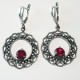 Earrings with red Zirconia A524-5