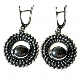 Earrings with Hematite