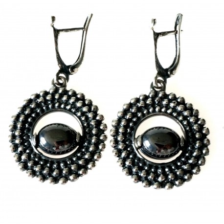 Earrings with Hematite