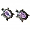 Earrings with amethyst "Turtles"