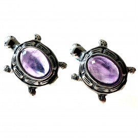 Earrings with amethyst "Turtles"