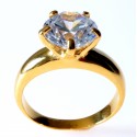 Engagement Ring Gold Plated with Zircon Ž731Au