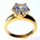 Engagement Ring Gold Plated with Zircon Ž731Au-1