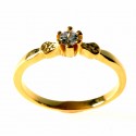 Gold Plated Ring with Zircon Engagement Ž732