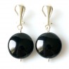 Earrings "Clips with Round Onyx"