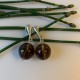 Earrings "Clips with Round Smoky Quartz"-2