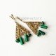 Brass earrings with Malachite ŽA242-2