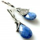 Earrings with Dumortierite stone A486-3