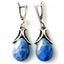 Earrings with Dumortierite stone A486