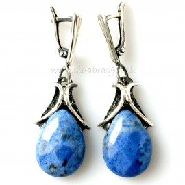 Earrings with Dumortierite stone A486