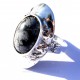 Ring with snow Obsidian Ž SO-1