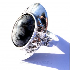 Ring with snow Obsidian Ž SO