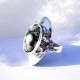 Ring with snow Obsidian Ž SO-2
