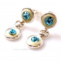 Earrings with blue Swarovski "Two Sparkles"