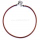 Brass necklace with brown genuine leather-1