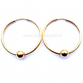 Earrings gold plated with bubble "Gabija ARA -2.5 cm"