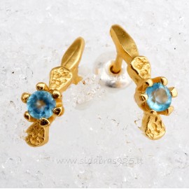 Earrings gold plated with crystal T