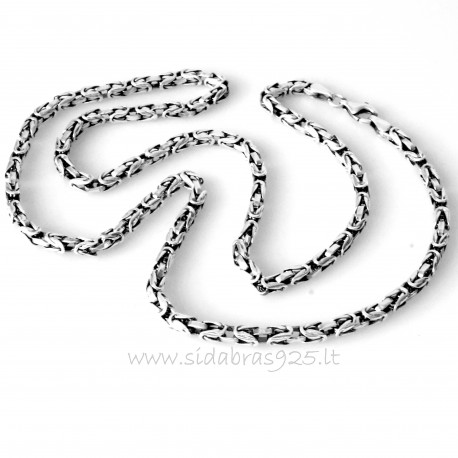 Chain handmade round blackened "Hadas"
