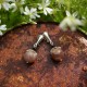 Earrings - Clips with natural sun stone-4