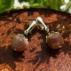 Earrings - Clips with natural sun stone-3