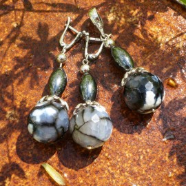 Unique jewelry - set with Agate and Hematite