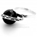 Ring is tall with a round onyx