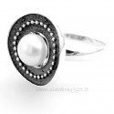 Ring with pearl "White wishes"
