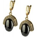 Brass earrings with the Onyx A715