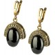 Brass earrings with the Onyx A715-1