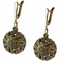 Brass earrings ROUND BUBBLE