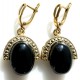 Brass earrings with the Onyx A715-5