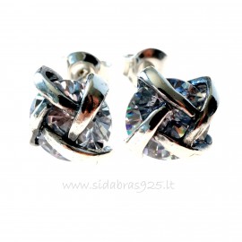 Earrings with white Zircon