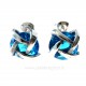 Earrings with blue Zircon-1
