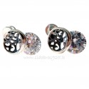 Earrings with white round Zircon