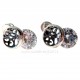 Earrings with white round Zircon-1