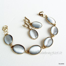 Brass set with the Cat's eye ŽA515AP517