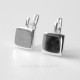 Earrings minimalist square with a rod-1