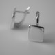 Earrings minimalist square with a rod-4