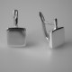 Earrings minimalist square with a rod-5