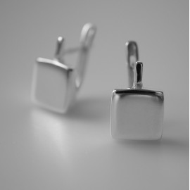 Earrings minimalist square with a rod