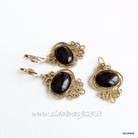Brass set with Onyx ŽP111A110