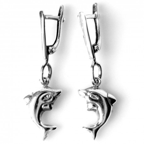 Earrings with an English clasp Dolphins