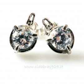 Earrings with Zirconium 6 mm in diameter