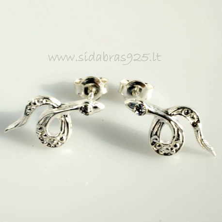 Earrings with Zirconia "Gyvatėlės"